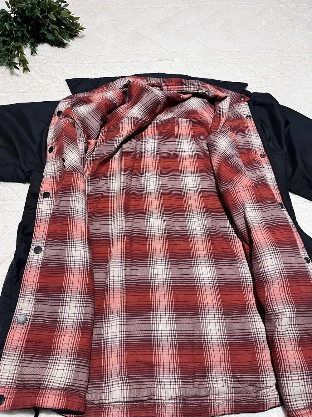 The North Face Fort Point Reversible Flannel Shacket Plaid Snap Mens M